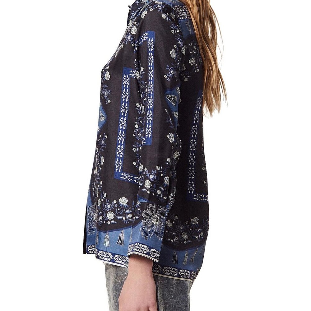 Sandro PARIS - the KIM floral print shirt, 100% Silk - Picture 2 of 11